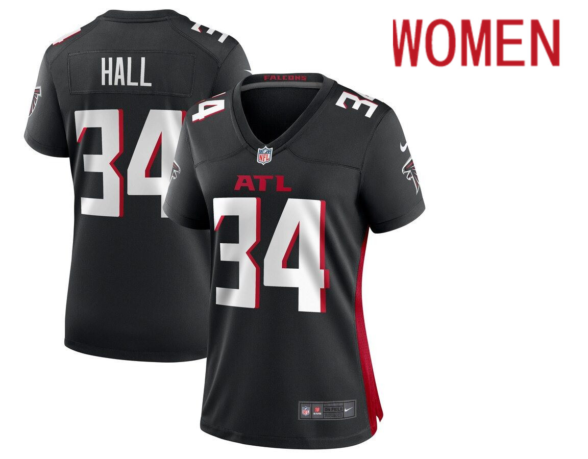 Women Atlanta Falcons #34 Darren Hall Nike Black Game NFL Jersey